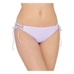 HULA HONEY Women's Purple Stretch Side Tie Sailor Hipster Swimsuit Bottom M